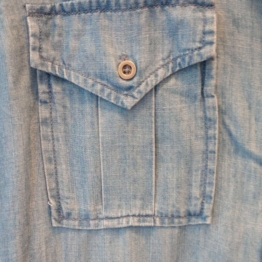 Light Blue TENCEL® Denim Shirt Dress by Philosophy - Picture 5 of 7